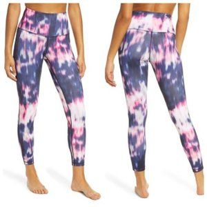 Zella Live In 7/8 Spandex Leggings Navy Purple Pink Tie Dye XS NWOT